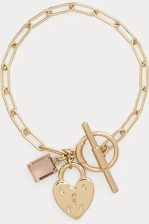 Ralph Lauren Pulsera bañada en oro con abalorios