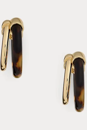 Ralph Lauren Pendientes de aro carey bañados en oro