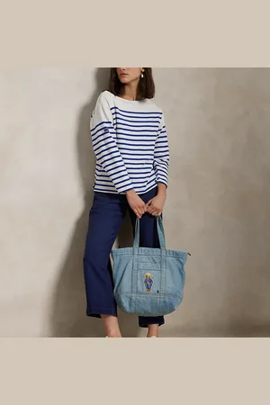 Ralph Lauren Bolso tote mediano denim con Polo Bear