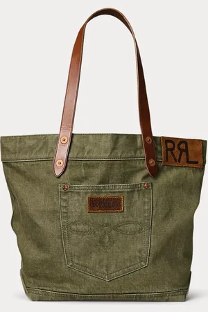 Ralph Lauren Bolso tote de sarga y piel