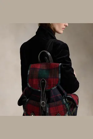 Ralph Lauren Mochila Bellport de piel y lana