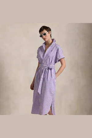 Ralph Lauren Vestido camisero de algodón con cinturón