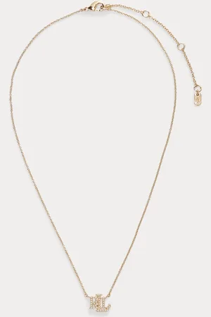 Ralph Lauren Collar de perla artificial con logotipo