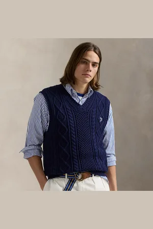 Ralph Lauren Chaleco de punto Aran de algodón