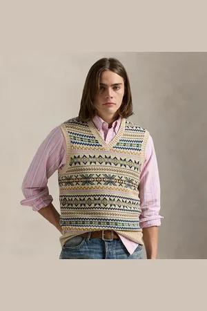 Ralph Lauren Chaleco de punto Fair Isle con cachemira