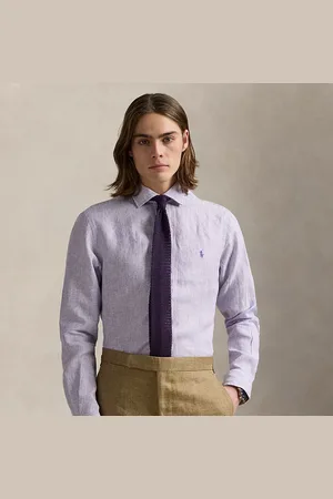 Ralph Lauren Camisa de lino con rayas Custom Fit