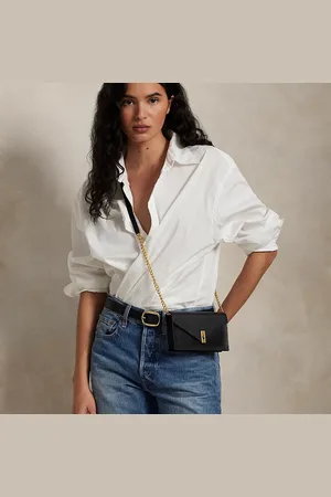 Ralph Lauren Cartera Polo ID de piel con cadena