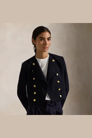 Ralph Lauren Chaqueta recortada de crepé de lana