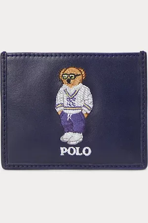 Ralph Lauren Tarjetero de piel con Polo Bear