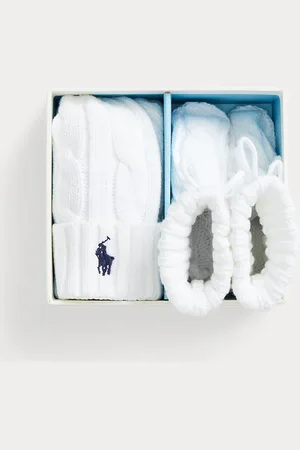 Ralph Lauren Conjunto de gorro y botines de algodón