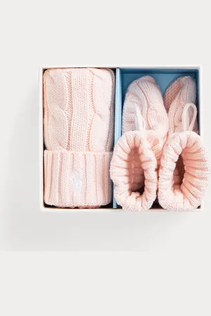 Ralph Lauren Conjunto de gorro y botines de algodón