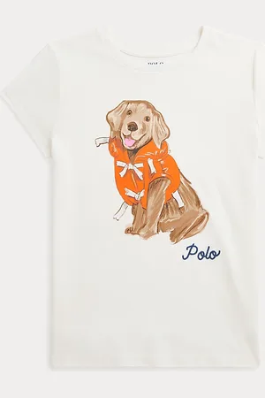Ralph Lauren Camiseta de algodón con perro estampado