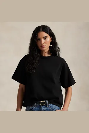 Ralph Lauren Camiseta recortada de punto de algodón