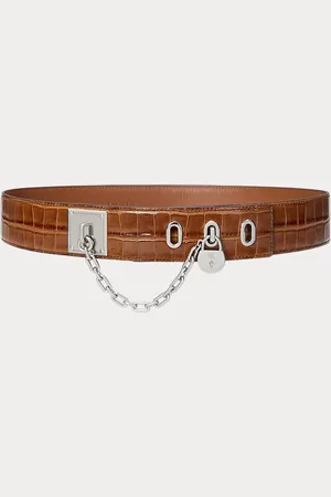 Ralph Lauren Cinturón ancho con candado y cadena