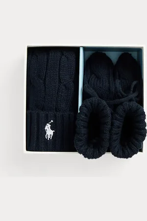 Ralph Lauren Conjunto de gorro y botines de algodón