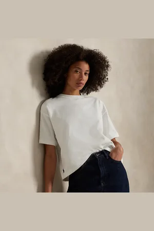 Ralph Lauren Camiseta recortada de punto de algodón