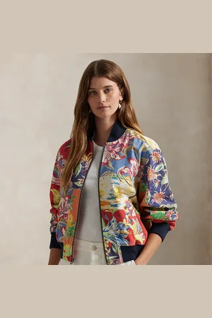 Ralph Lauren Cazadora bomber de sarga con flores