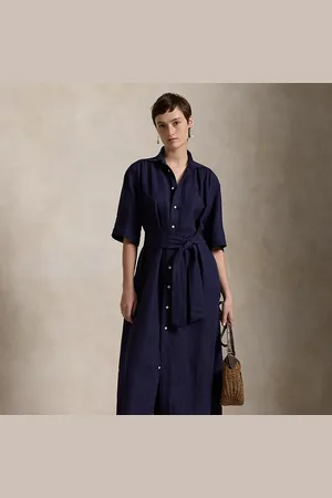 Ralph Lauren Vestido camisero de mezcla de seda