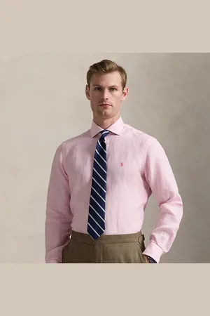 Ralph Lauren Camisa de lino con rayas Custom Fit