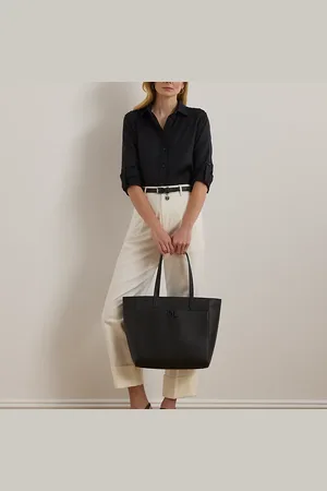 Ralph Lauren Bolso tote Cameryn grande piel granulada