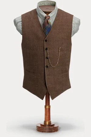 Ralph Lauren Chaleco de lino en espiga