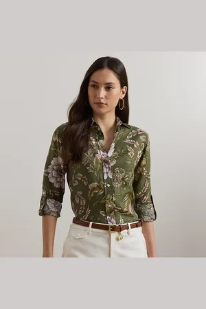 Ralph Lauren Camisa de lino Relaxed Fit con flores