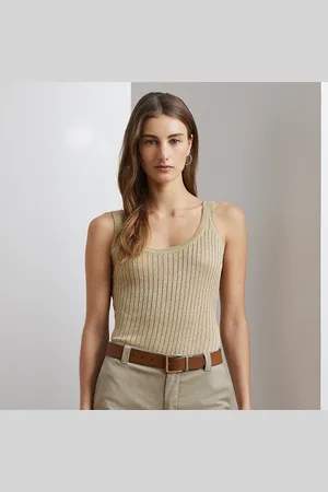 Ralph Lauren Top de tirantes acanalado metalizado