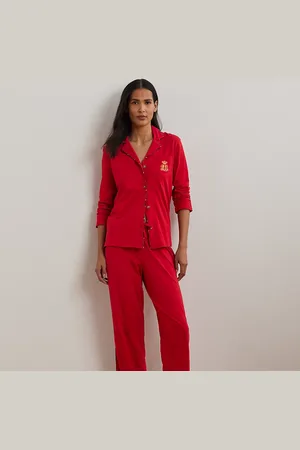 Ralph Lauren Pijama de punto con ribete de cuadros