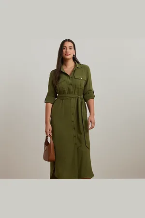 Ralph Lauren Tallas Grandes - Vestido camisero de georgette