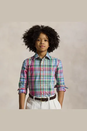 Ralph Lauren Camisa de popelina de algodón de cuadros