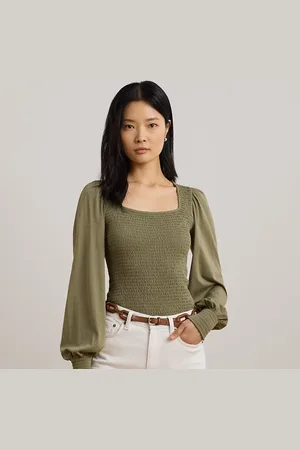 Ralph Lauren Top de punto con mangas ablusonadas