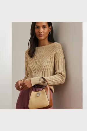 Ralph Lauren Bolso de hombro Tanner de rafia pequeño