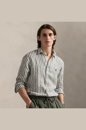 Ralph Lauren Camisa Custom Fit de lino con rayas