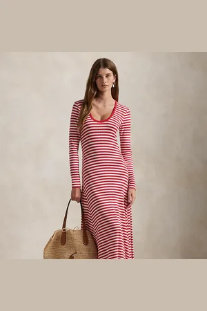 Ralph Lauren Vestido de rayas con cuello en U
