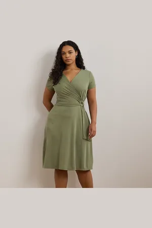 Ralph Lauren Tallas Grandes - Vestido cruzado de punto jersey