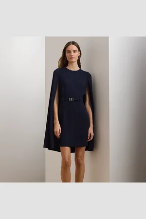 Ralph Lauren Vestido de cóctel de georgette con capa