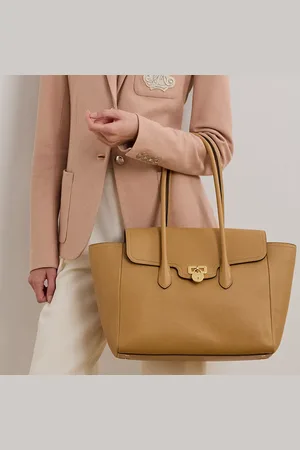 Ralph Lauren Bolso satchel Tanner grande de piel