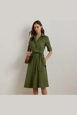 Ralph Lauren Vestido camisero de mezcla de algodón