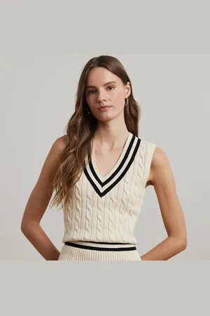 Ralph Lauren Chaleco de algodón en punto de ochos