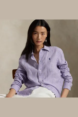 Ralph Lauren Camisa de lino Classic Fit con rayas