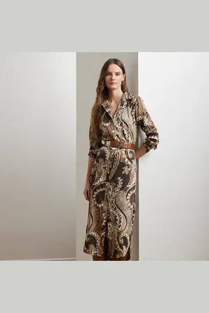 Ralph Lauren Tallas Pequeña - Vestido camisero de sarga paisley