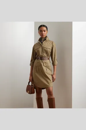 Ralph Lauren Vestido camisero de mezcla de algodón