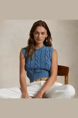 Ralph Lauren Chaleco de algodón en punto de ochos