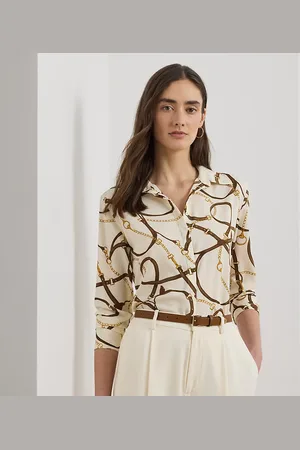 Ralph Lauren Camisa de crepé estampada Classic