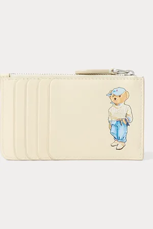 Ralph Lauren Tarjetero de piel con Polo Bear