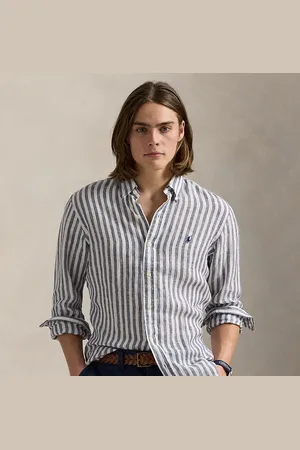 Ralph Lauren Camisa Custom Fit de lino con rayas