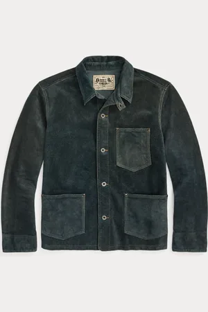 Ralph Lauren Chaqueta de ante vuelto teñido en índigo