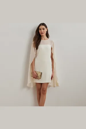 Ralph Lauren Vestido de cóctel de georgette con capa