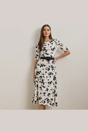 Ralph Lauren Vestido midi de algodón elástico