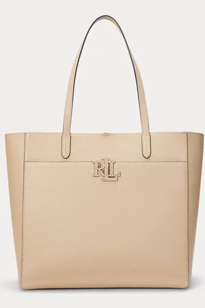 Ralph Lauren Bolso tote Cameryn grande piel granulada